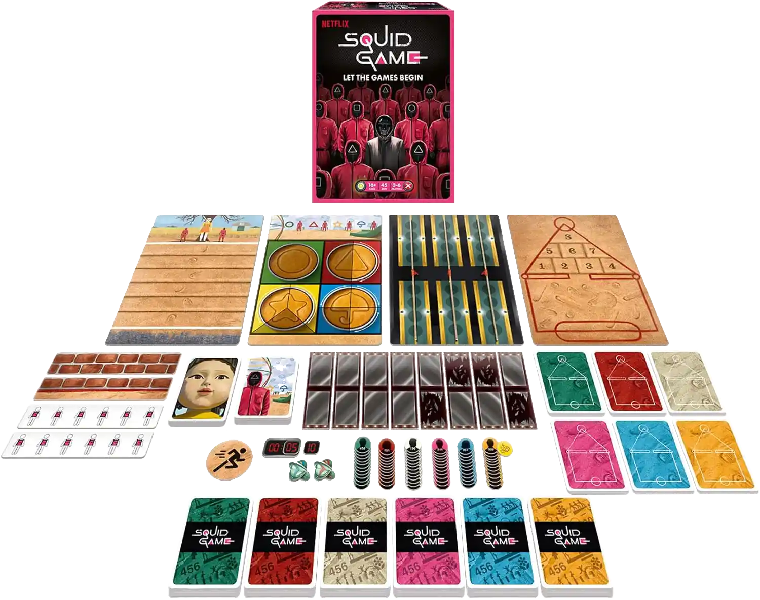 Squid Game Board Game - Unpacked Contents