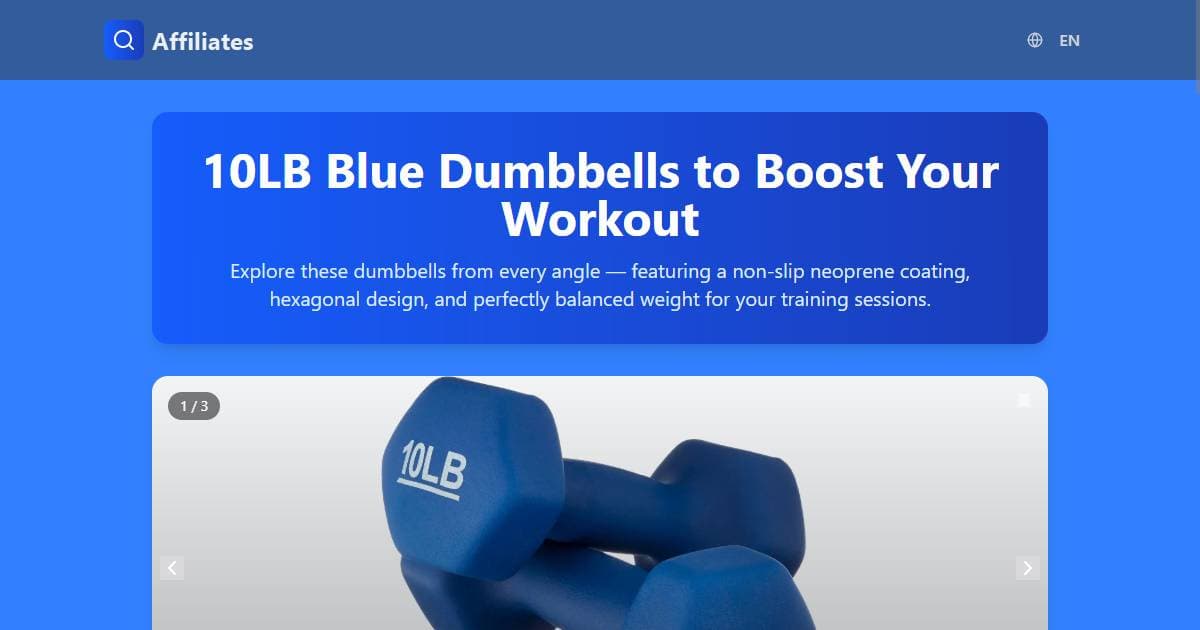 10LB Blue Dumbbells | Boost Your Workout